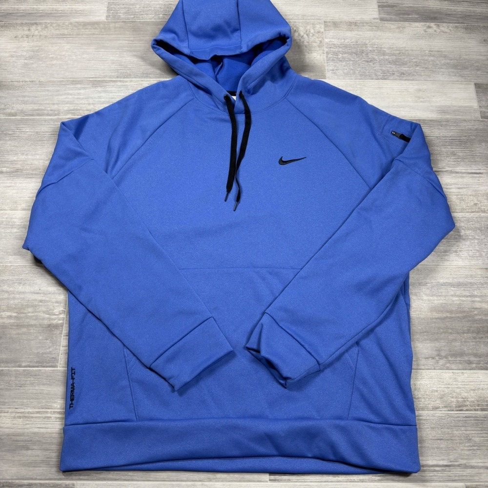 Nike Therma-Fit Pullover‎ Fitness Hoodie Blue Mens Size XXL DQ4834-411 NWT